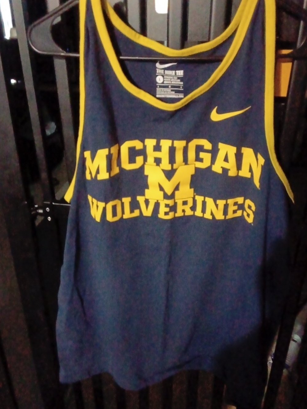 Nike Navy and Yellow Michigan Wolverines Tank